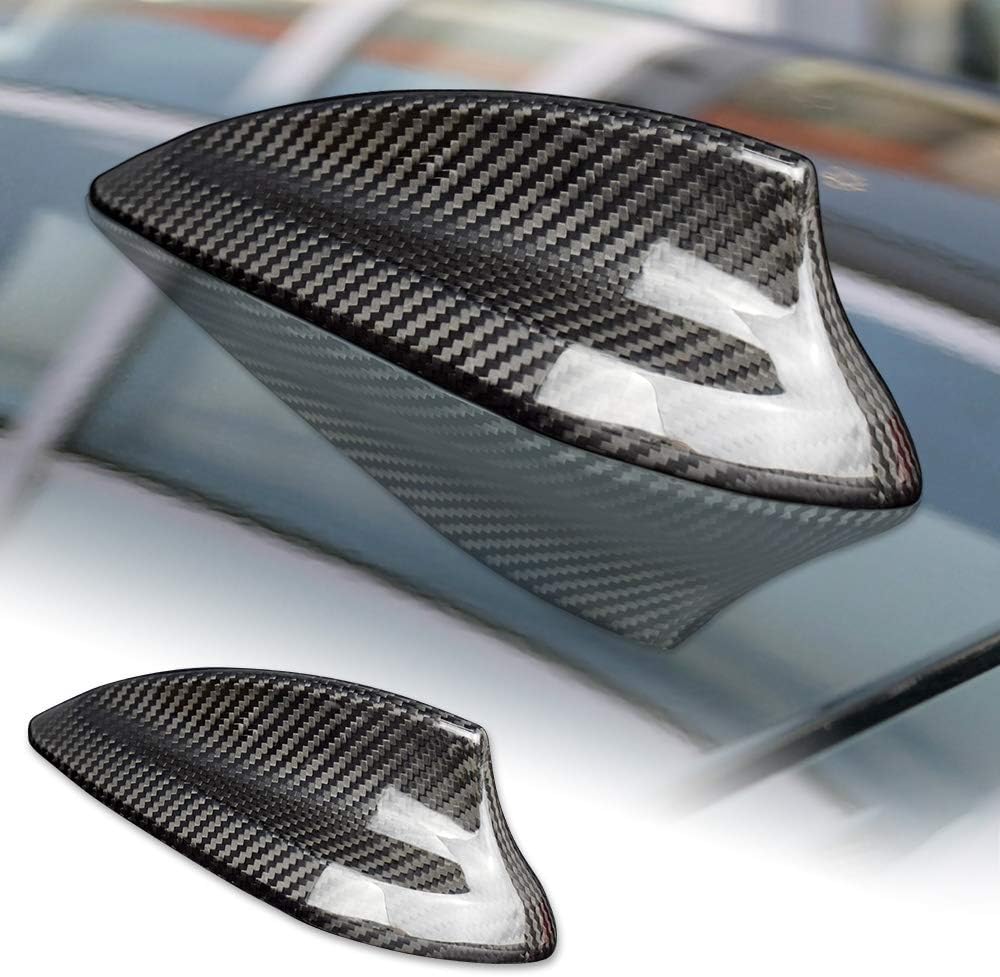 Carbon Fiber Car Shark Fin Antenna Cover (Black) Pack of 2 M831