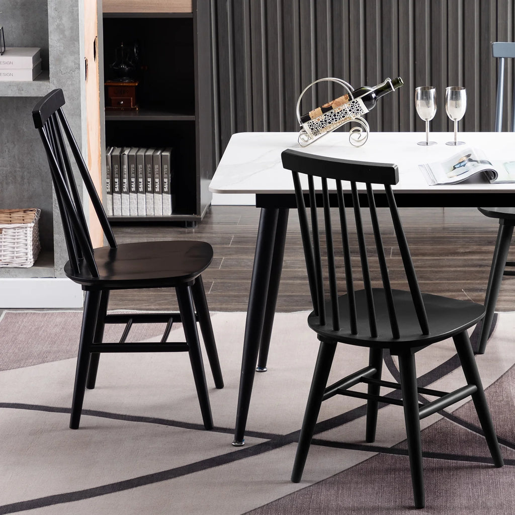 Black Wood Dining Chairs Set of 2 H6195
