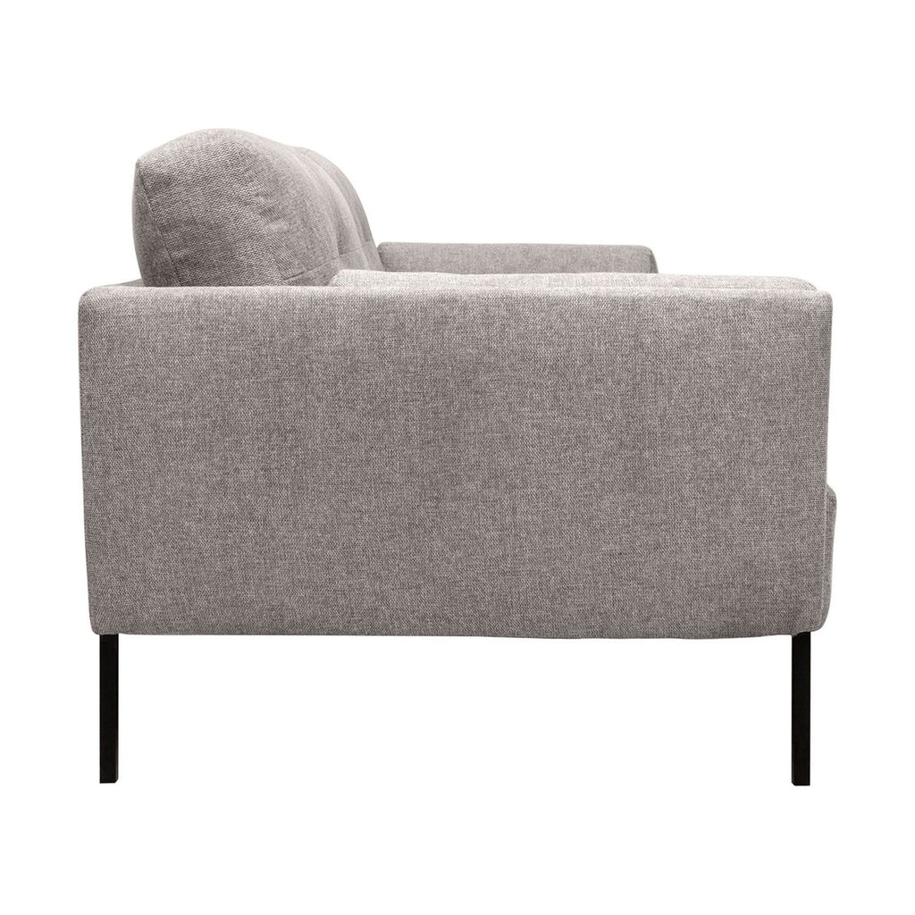 Gray Upholstery Button Tufted Sofa with 2 Throw Pillows U3108