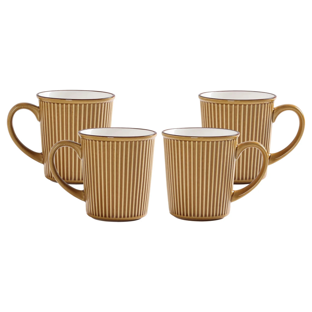 Yellow Ceramic Mugs Set of 4 M797