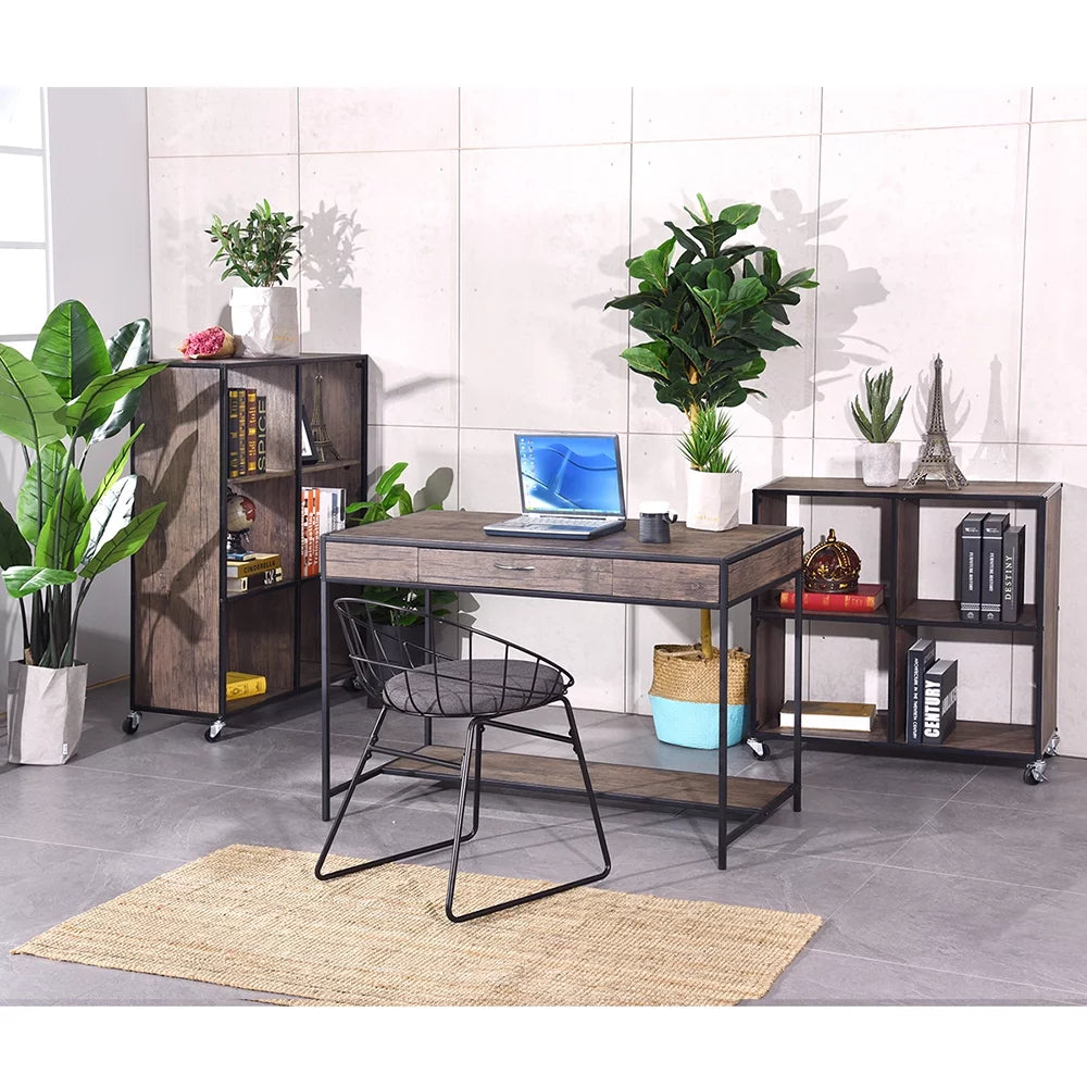 Computer Desk with Drawers and Shelf F687
