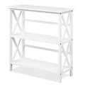 3-Tier White Wooden Open Shelf Bookcase O7471