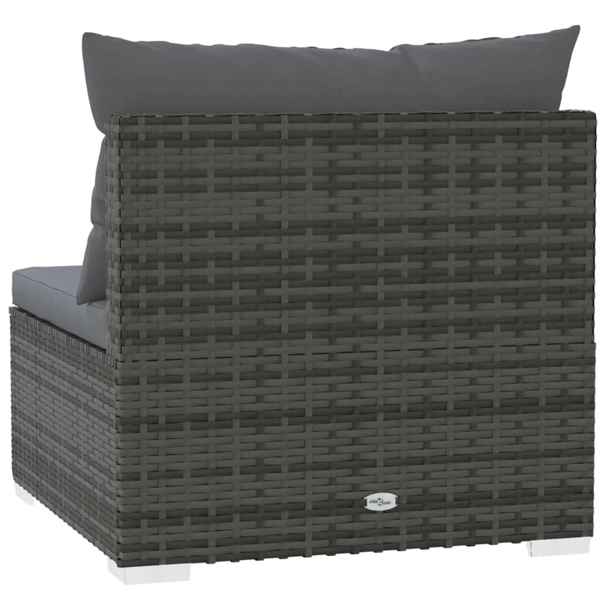 3-Seater Gray Poly Rattan Sofa with Cushions M361