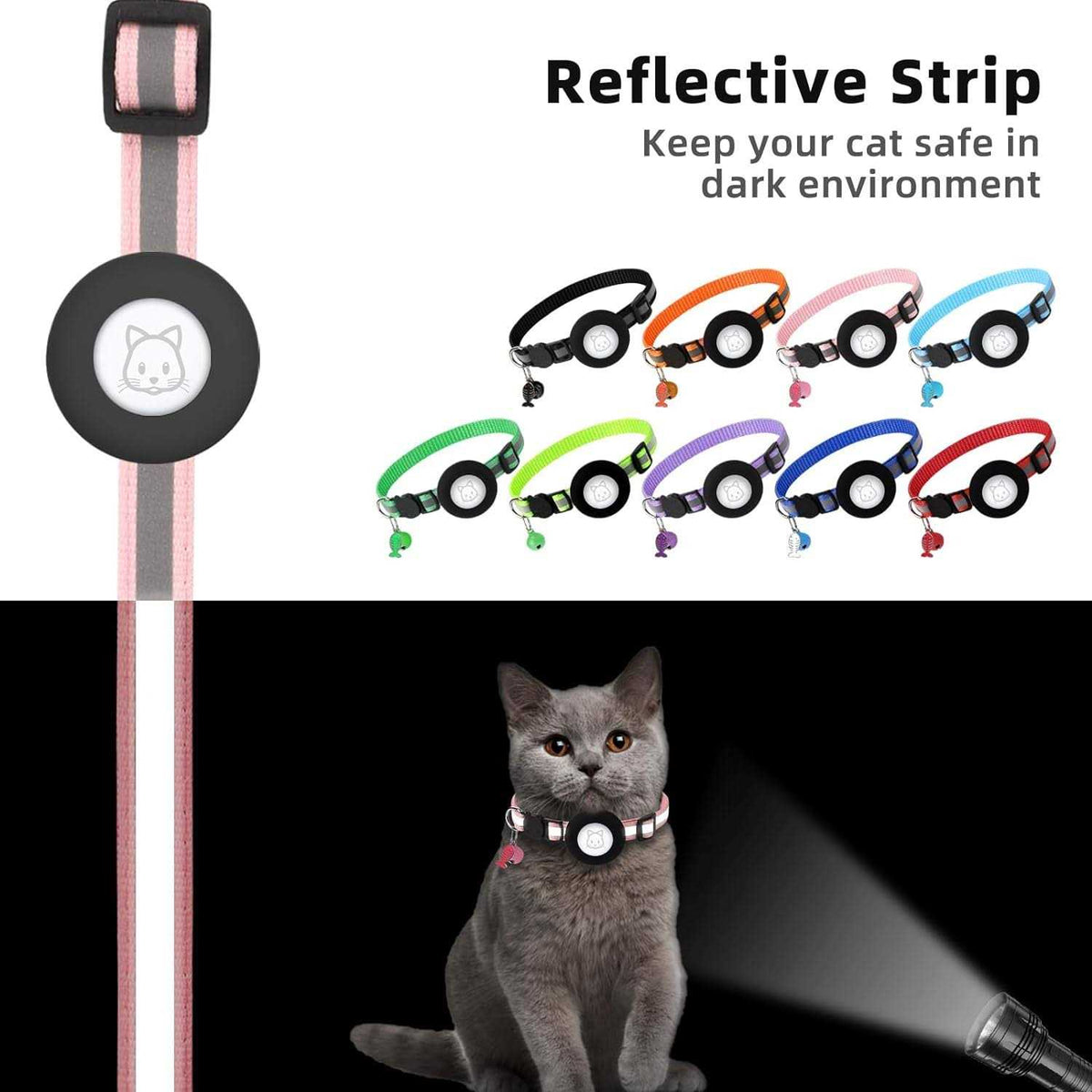 Cat Collar with Bell and Safety Buckle F9759