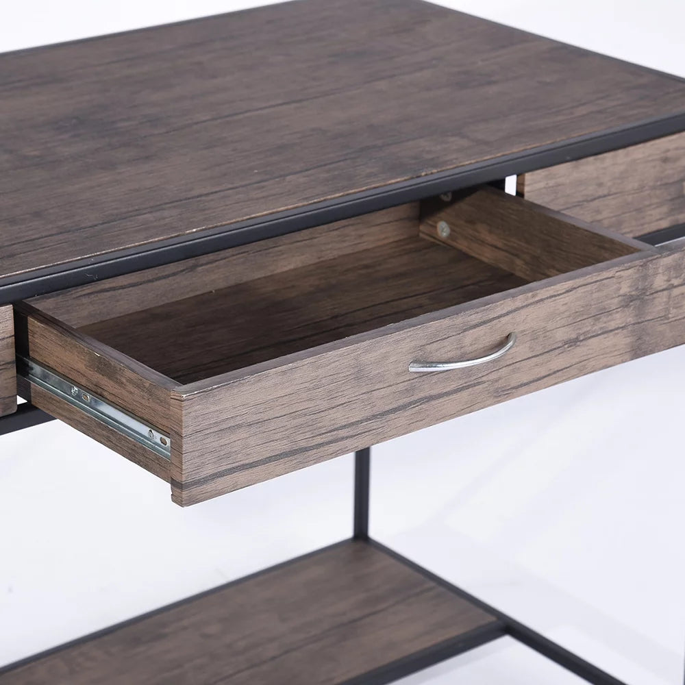 Computer Desk with Drawers and Shelf F687