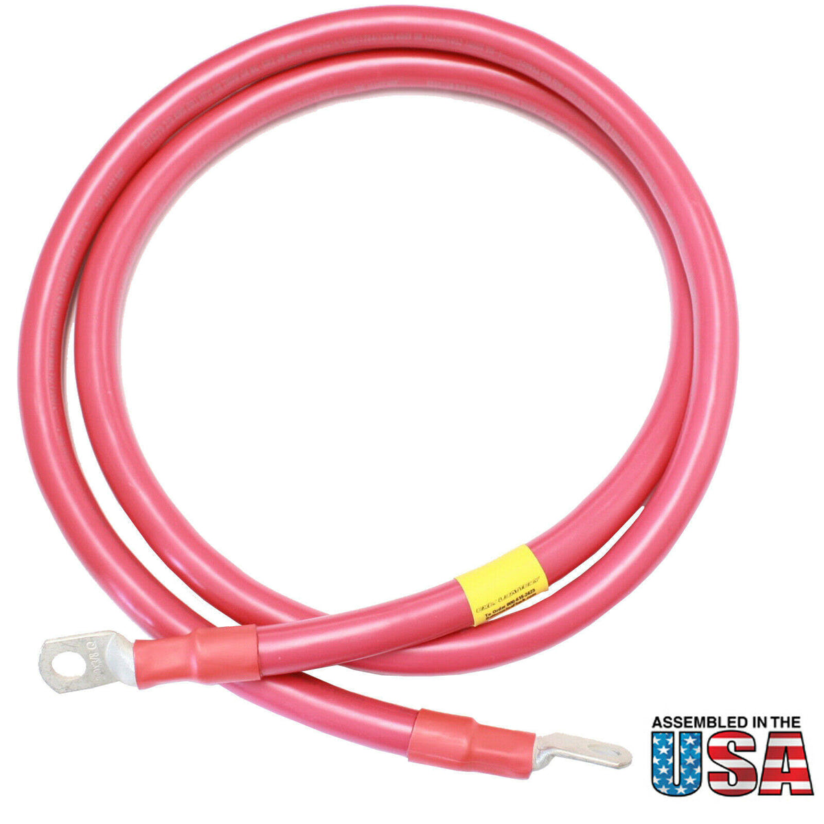 2/0 Red Battery Interconnect Cable 10 ft 3/8x22 Lugs Y26610