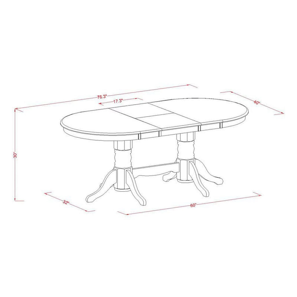 5-piece Oak Wood Table and Dining Chair Set S9399