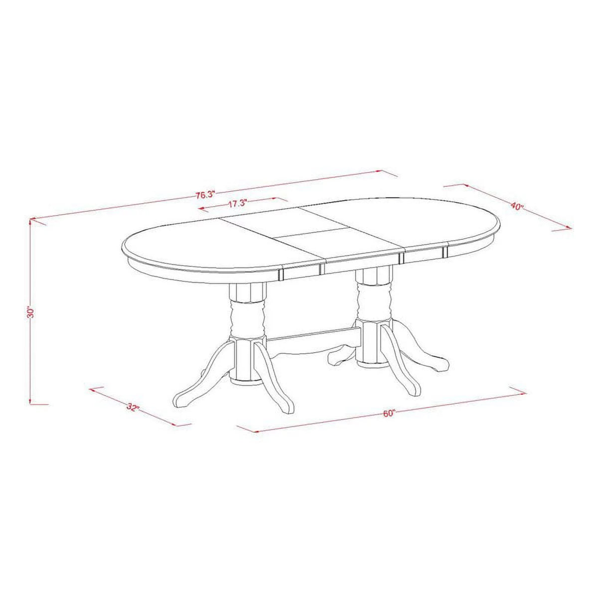 5-piece Oak Wood Table and Dining Chair Set S9399