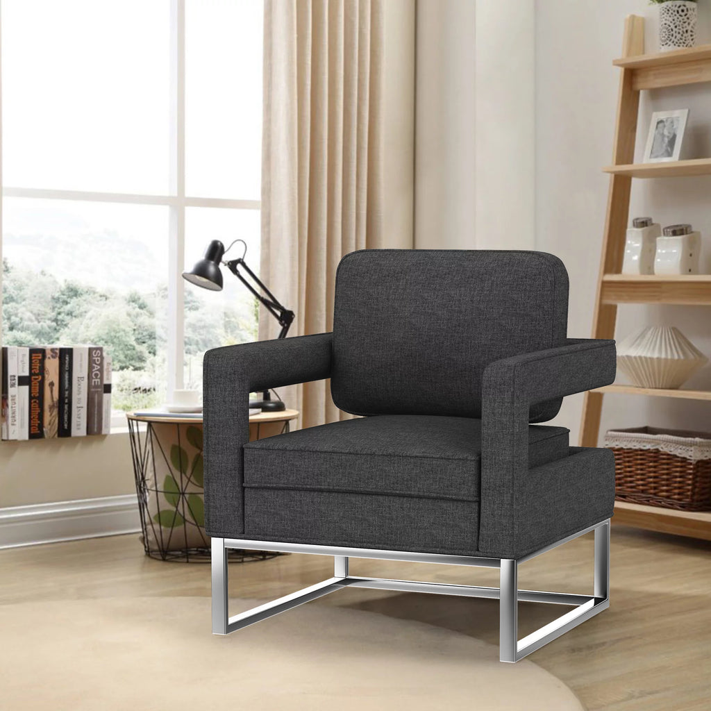 Black Upholstered Accent Chair Y67913