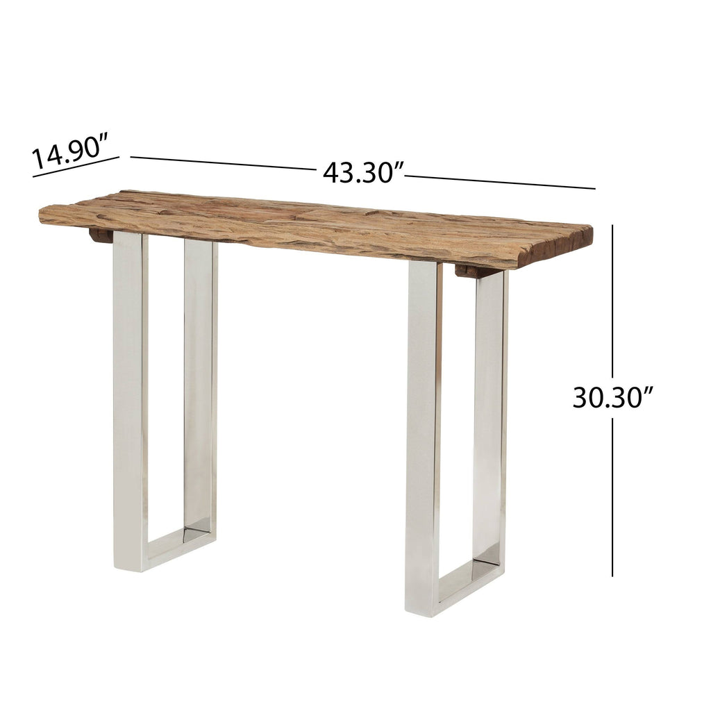 Natural Wood and Iron Console Table J2542
