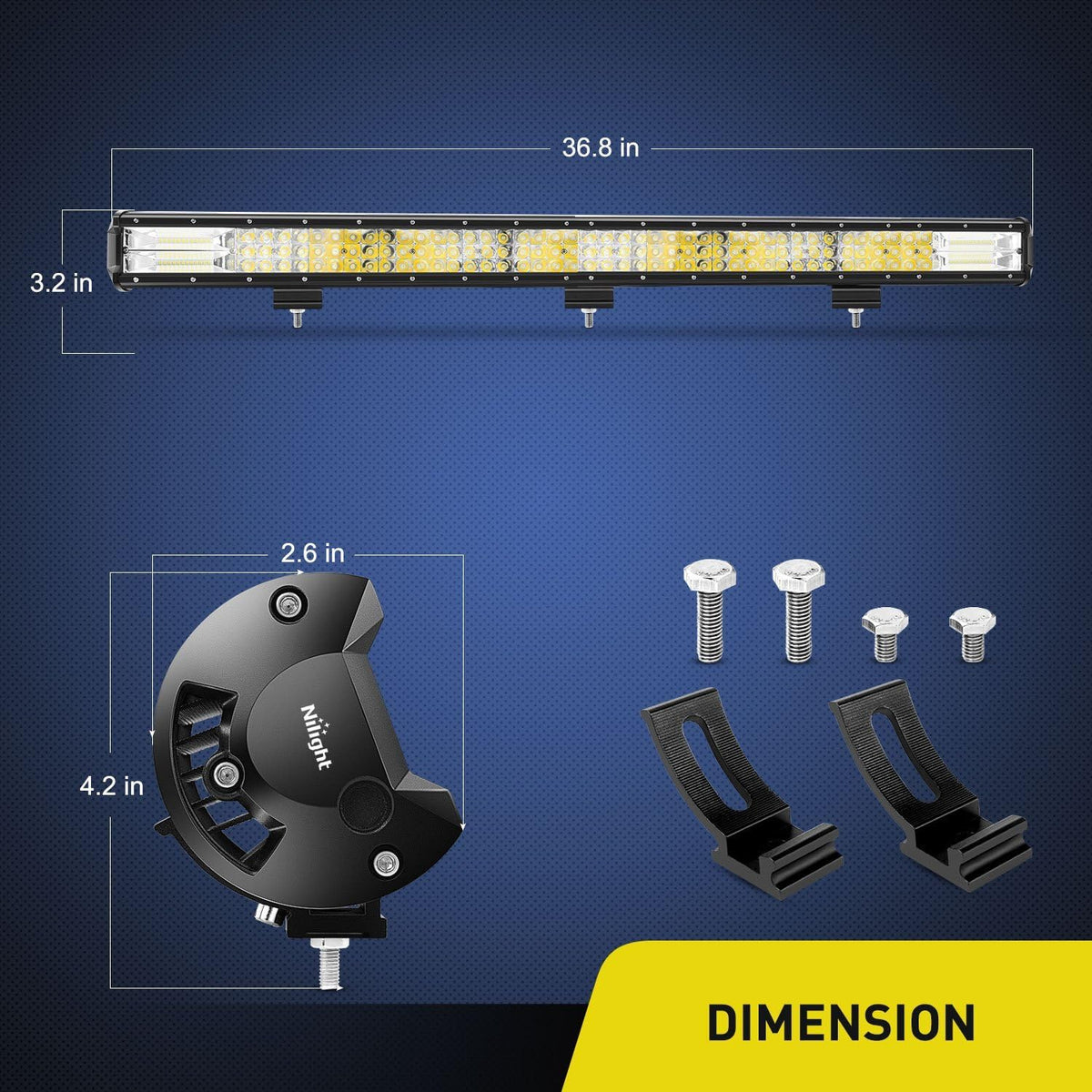 37Inch Triple Row LED Light Bar 468W Flood Spot Combo 46800LM Off-Road Lights Pack of 2 A89466