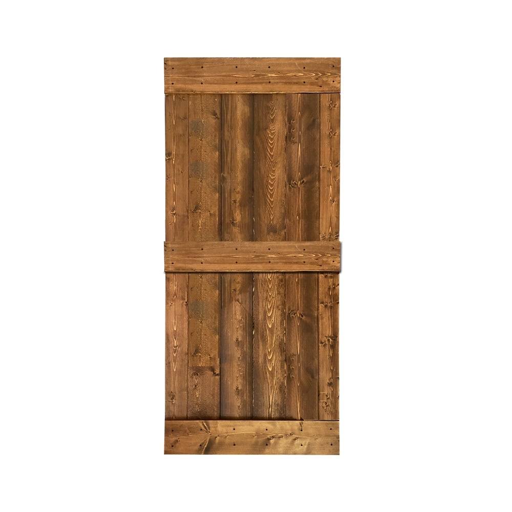 Solid Cherry Red Stained Pine Wood Interior Sliding Barn Door Slab P350