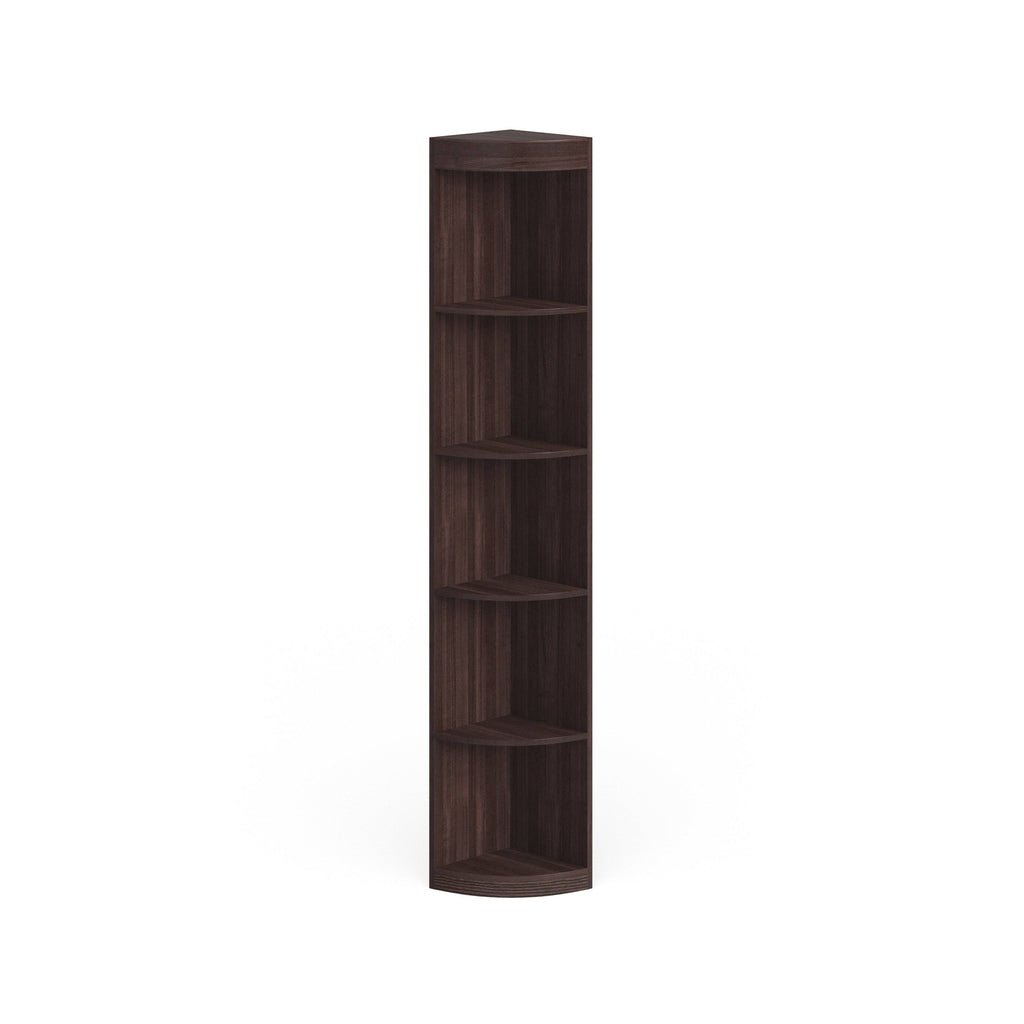 Corner 5-Shelf Display Stand White Wood Finish Q8913