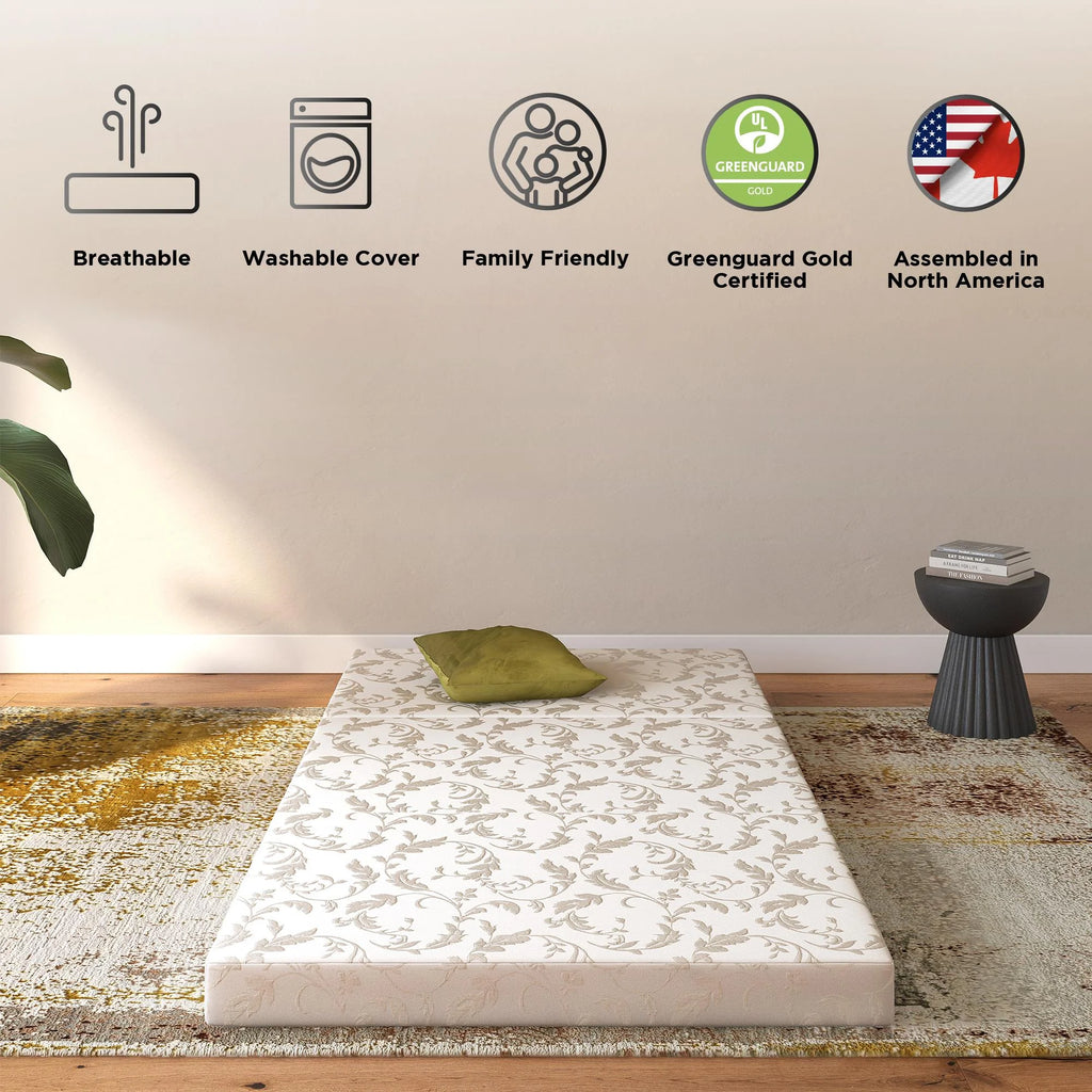 4-Inch Tri Folding Mattress with Carry Bag, Twin Size Q631