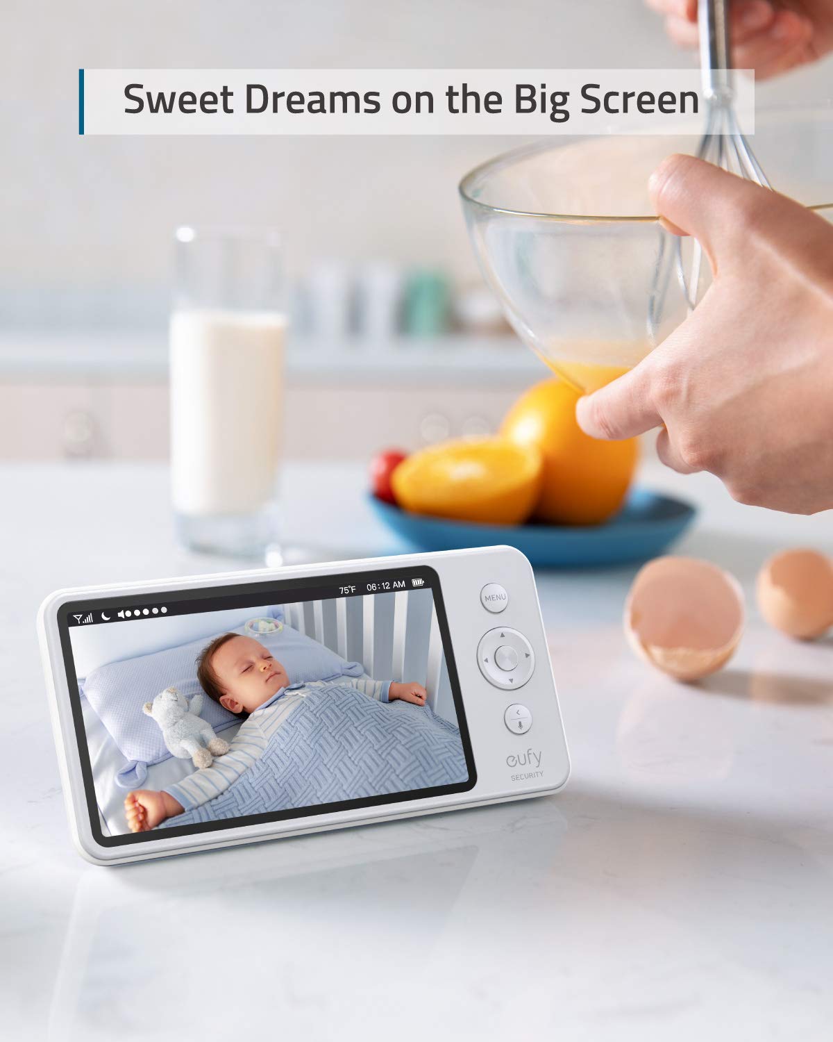 Video Baby Monitor with Camera and Audio, 2-Cam Kit, 720p HD, 5 Display, 110° Wide-Angle Lens, Night Vision W70667