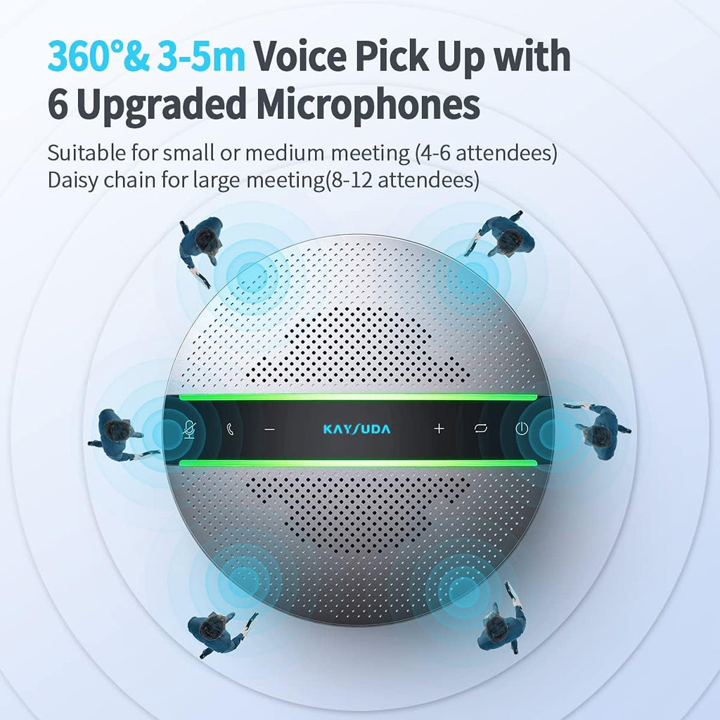 Bluetooth Speakerphone with 6 Microphones, 18H Call Time, Bluetooth 5.0 V466