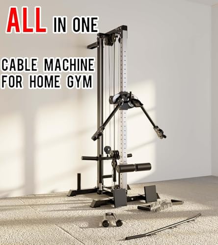 Cable Machine with Leg Holder, LAT Bar, Foot Board Accessories X739641