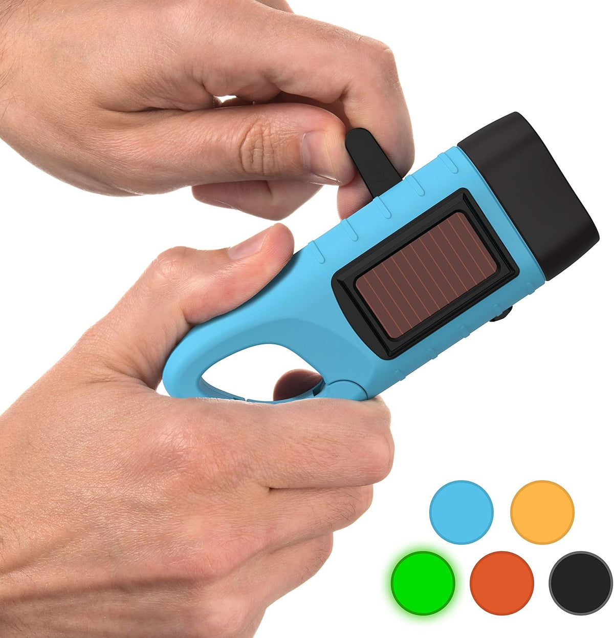 Rechargeable Flashlight with Solar Power & Hand Crank, High Lumen LEDs, 4 Pack A882139