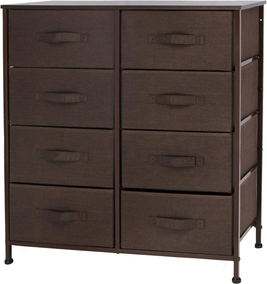 8 Drawer Dresser with Wooden Top and Steel Frame O94947