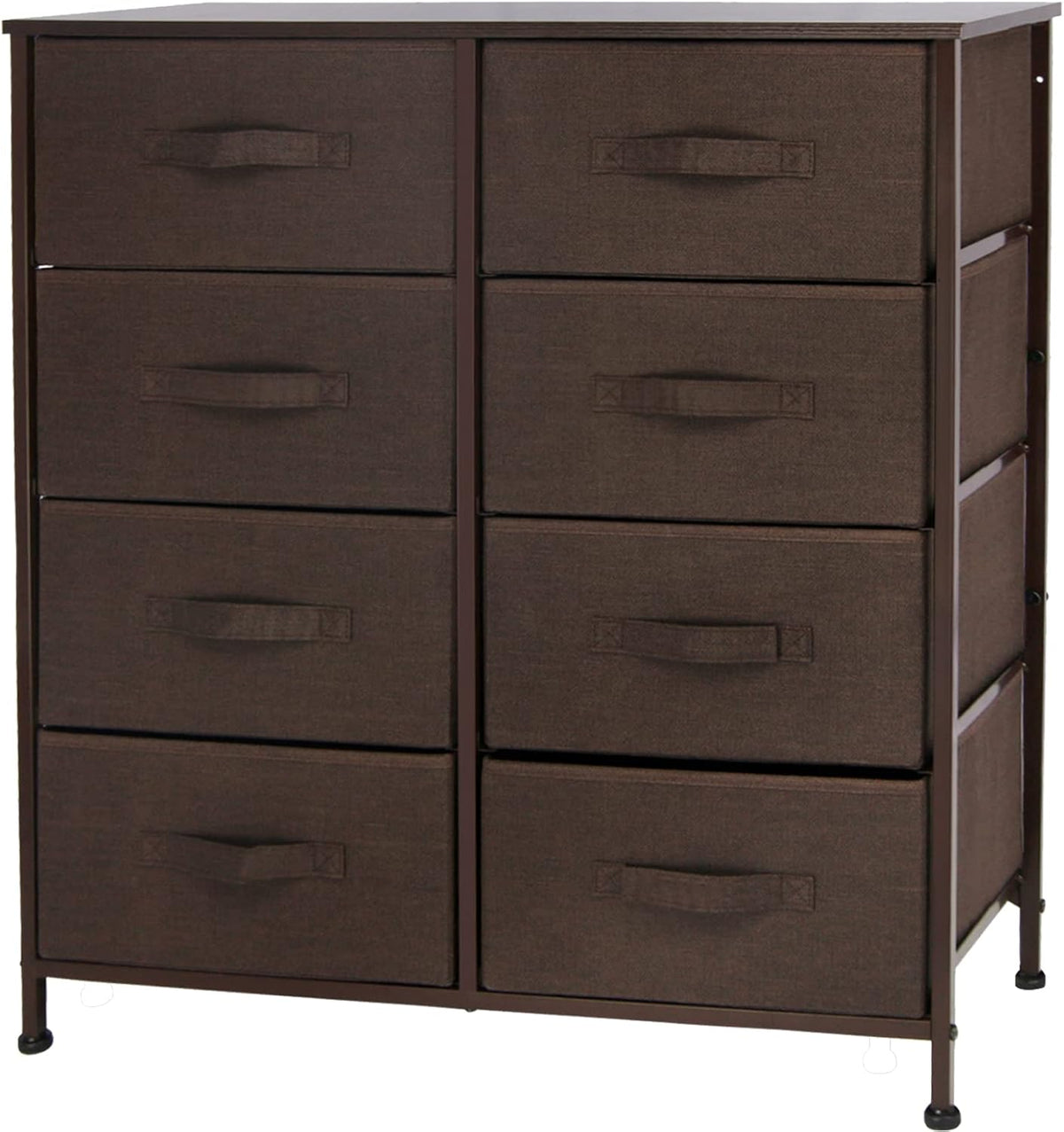 8 Drawer Dresser with Wooden Top and Steel Frame O94947