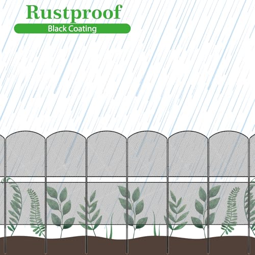 Mesh Decorative Garden Fence 10 Pack, 38.5in x 10ft Rustproof Metal Wire Panel R680854