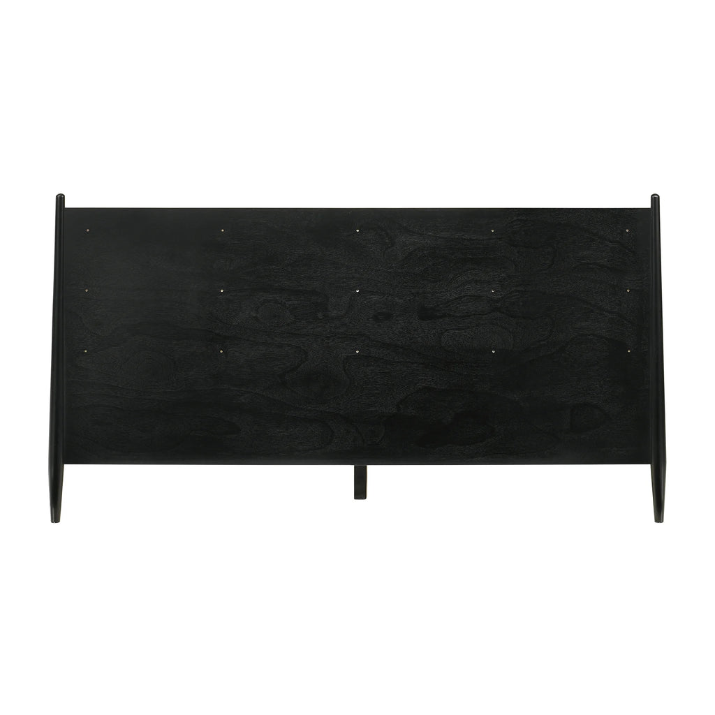 King Platform Wood Bed Frame Black I625