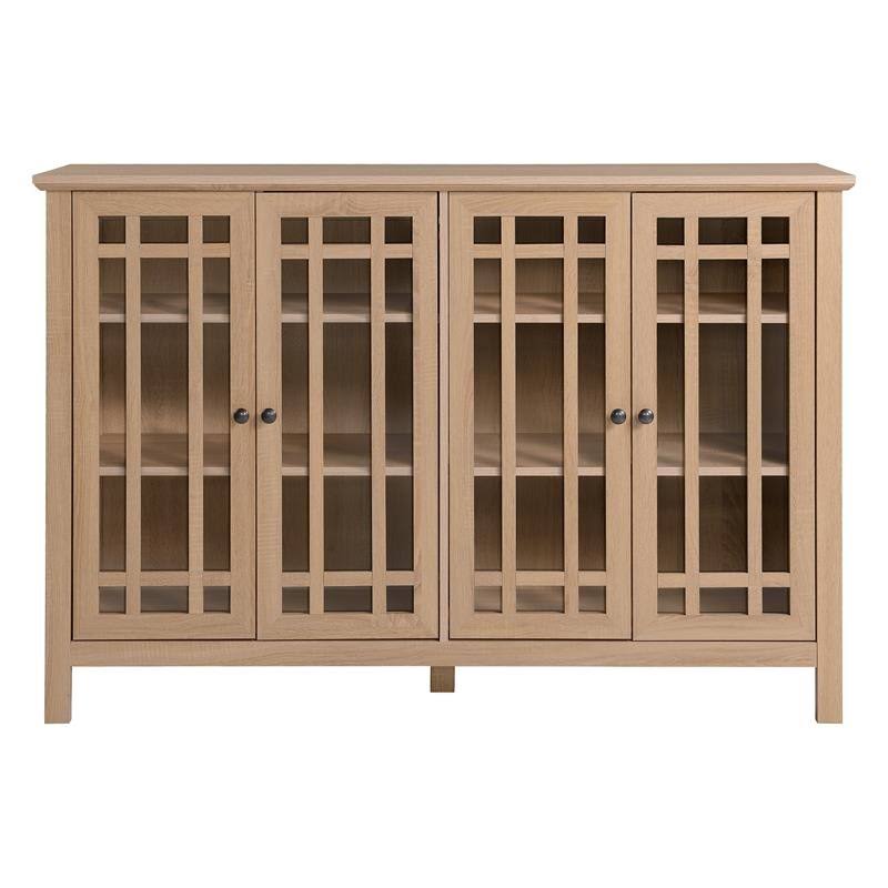 Light Oak Wood 4 Door Accent Cabinet K673