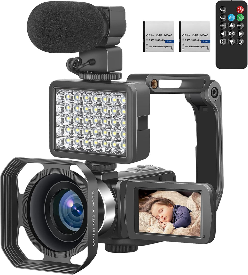 4K 56MP Vlogging Camera with External Microphone and IR Night Vision Q76349