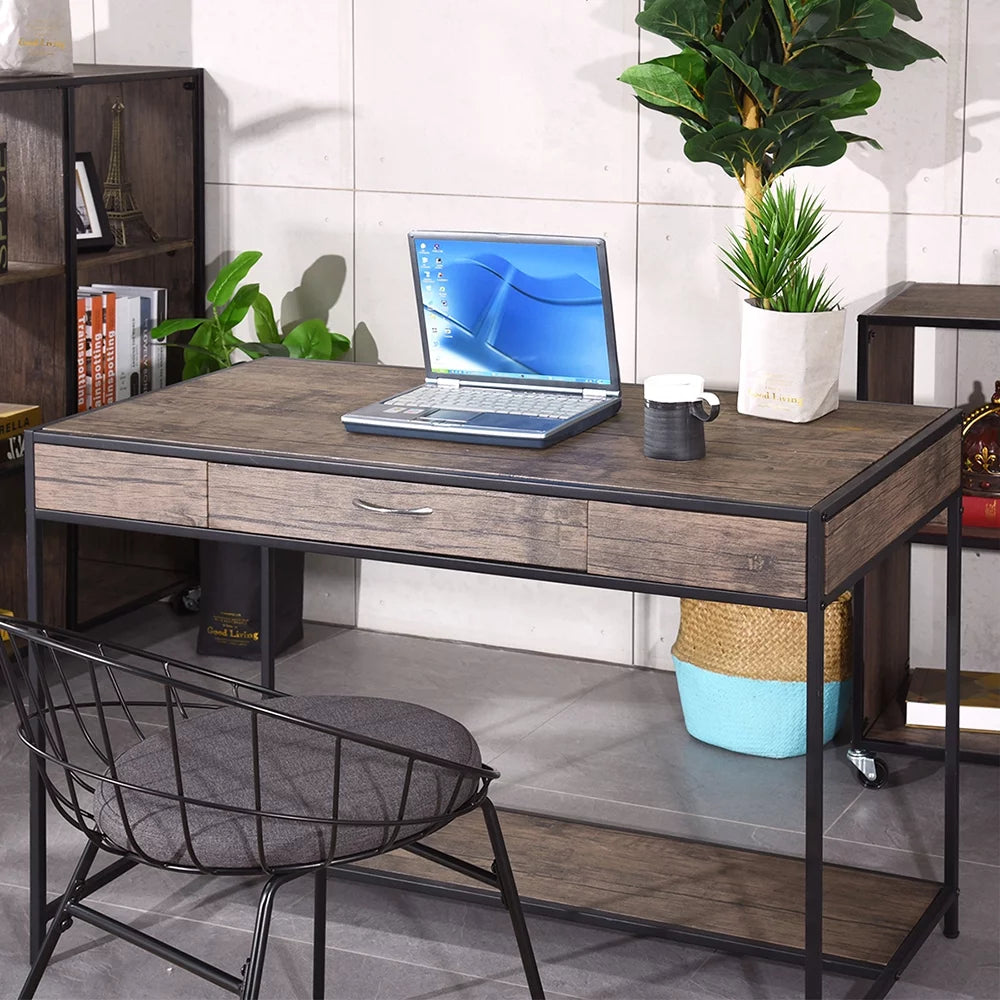 Computer Desk with Drawers and Shelf F687