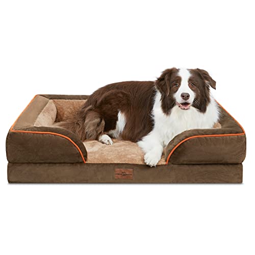 Jumbo Waterproof Orthopedic Memory Foam Dog Bed with Bolster and Removable Cover V173287