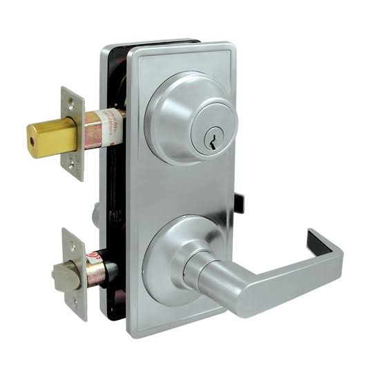 Brushed Chrome Interconnected Lock with Lever R10654