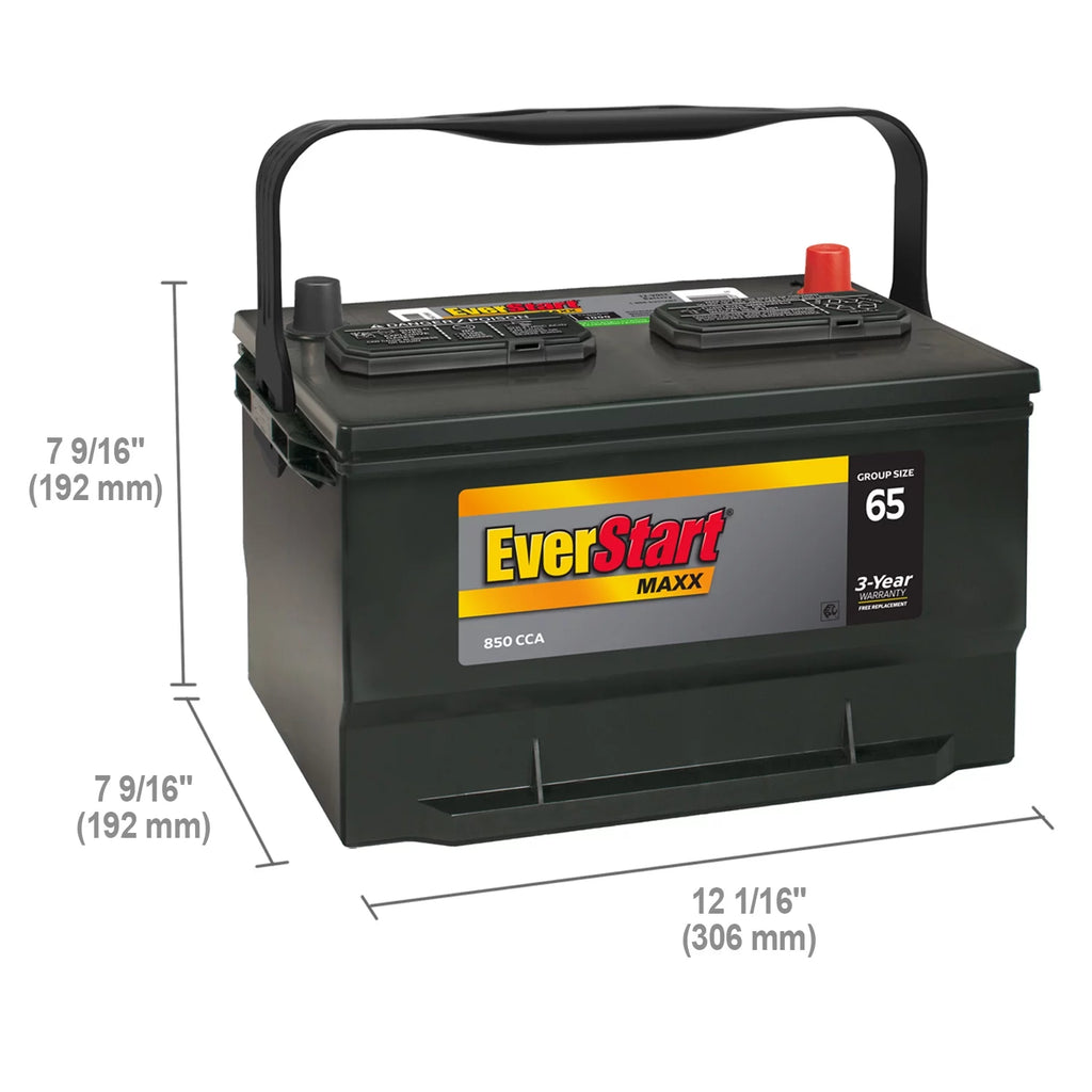 Group Size 65 12 Volt 850 CCA Lead Acid Automotive Battery W3128