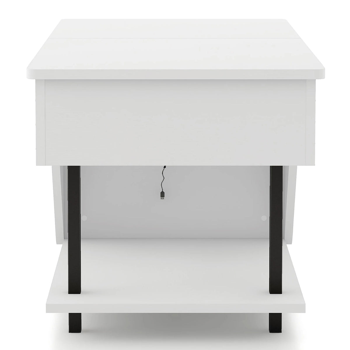 White Lift Top Storage Coffee Table with LED Light T7394