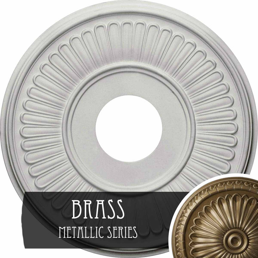 Berkshire Ceiling Medallion, Hand-Painted Brass J17063