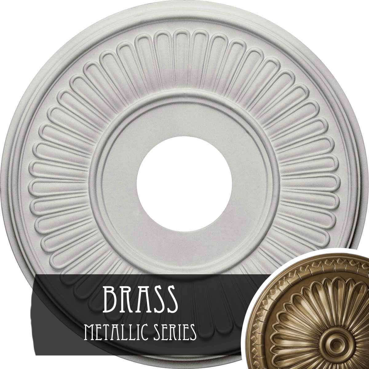 Berkshire Ceiling Medallion, Hand-Painted Brass J17063