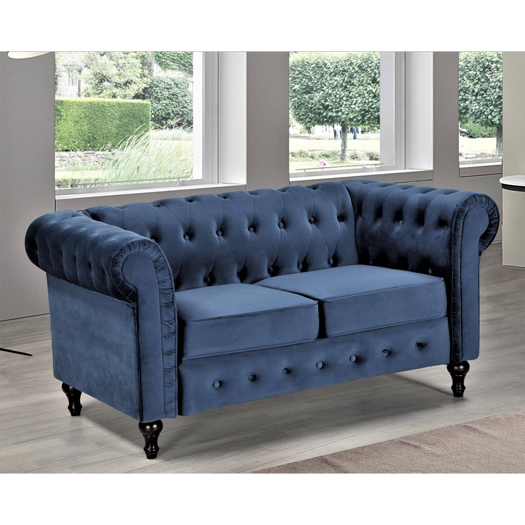 Cream/White Chesterfield Loveseat F440229