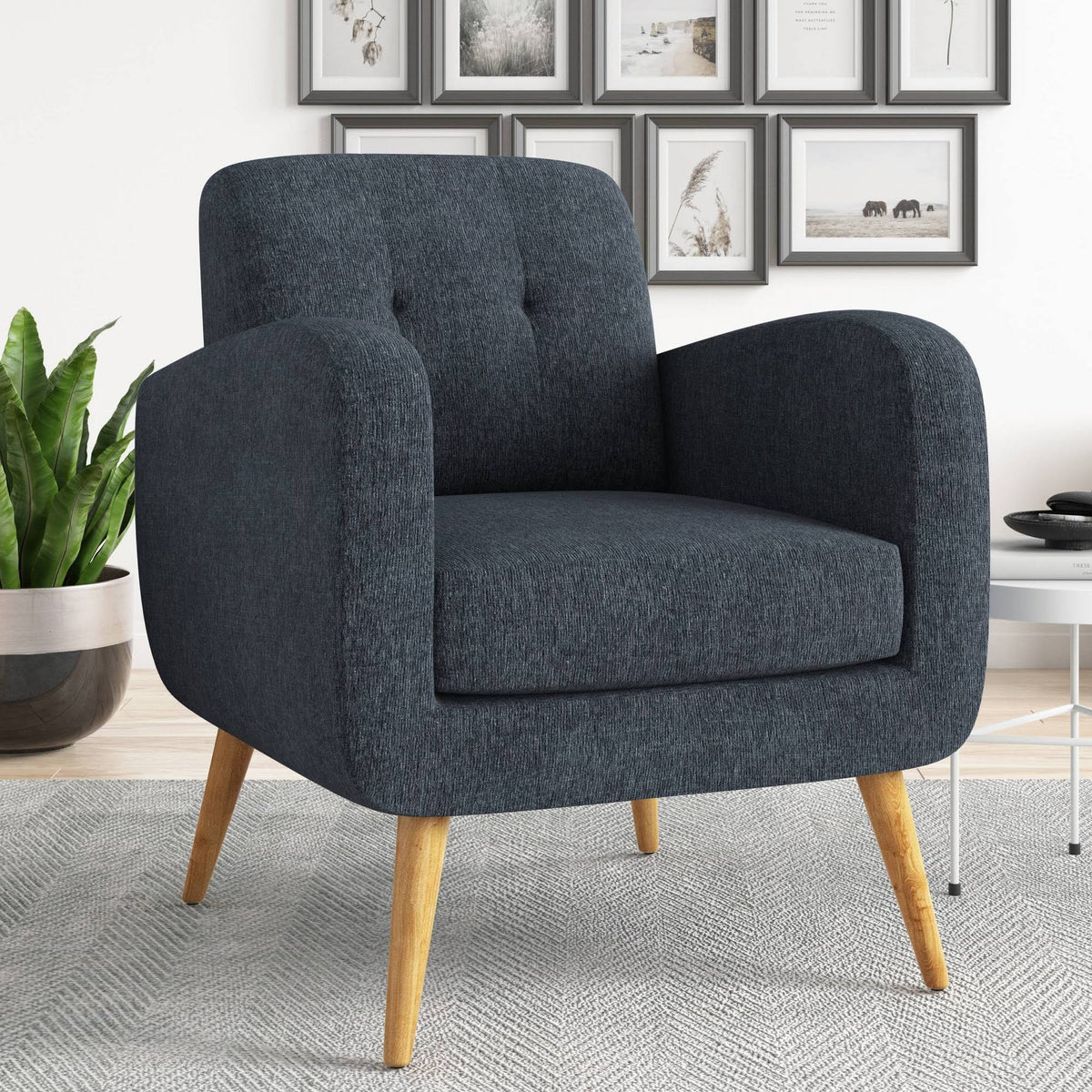 Chenille Blue Armchair E75429