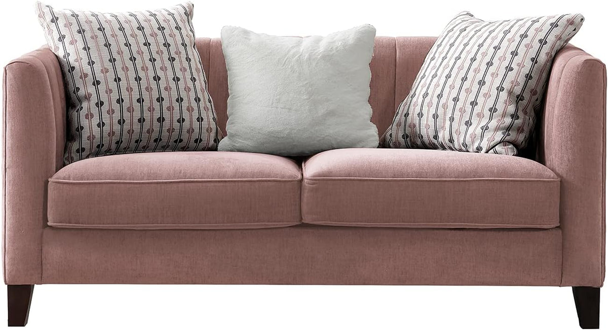 Pink Velvet Loveseat U4152