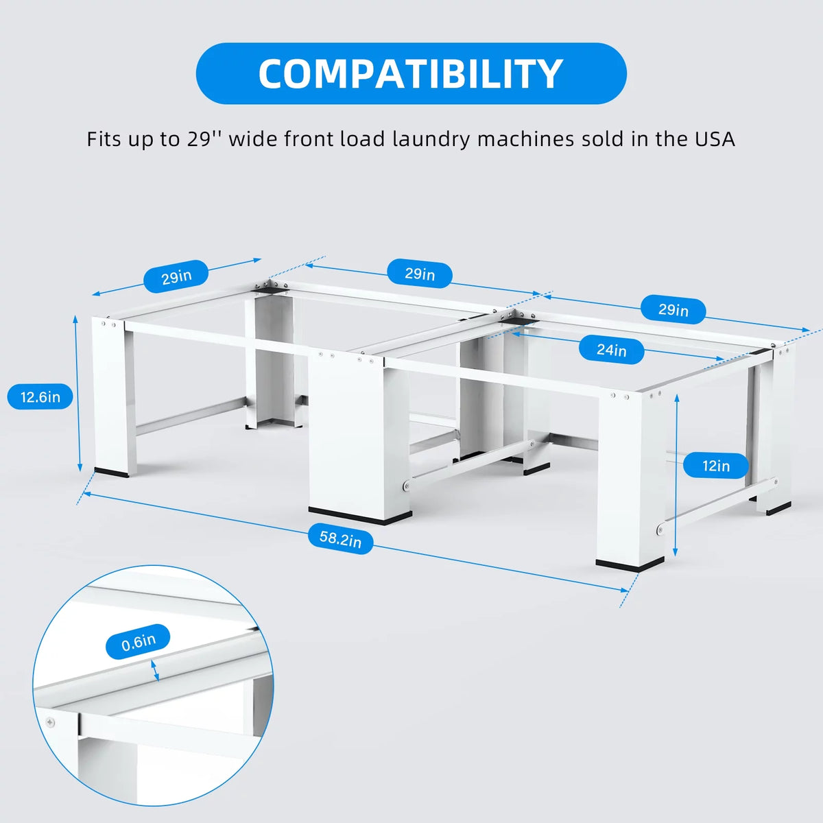 White 2-in-1 Laundry Pedestal U782453