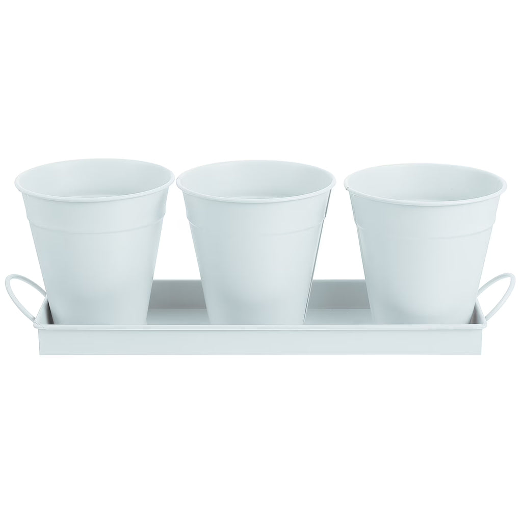 6 pcs Garden Flower Pot with 1pc Tray Q46907