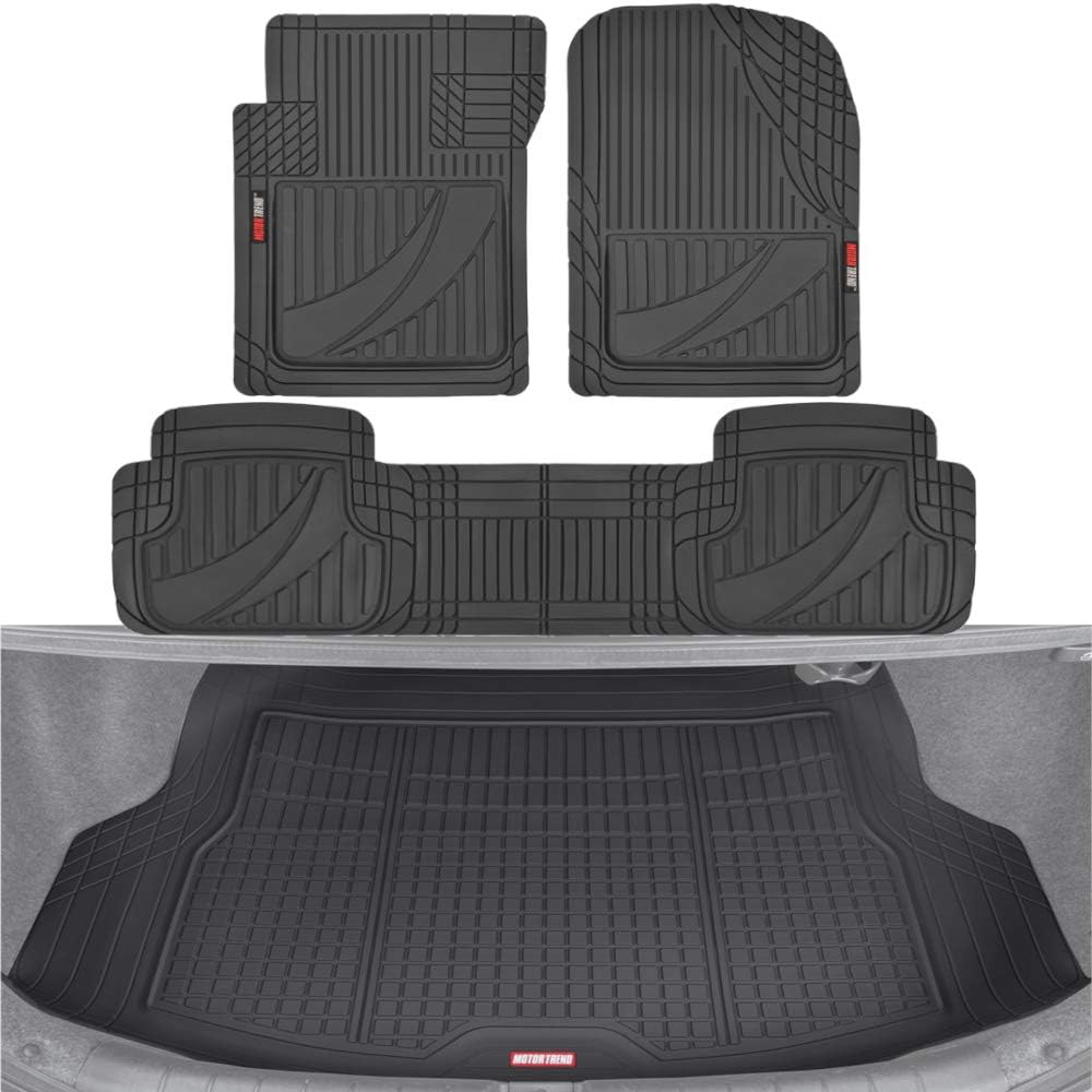 Black Rubber Car Floor Mats Full Set F65922