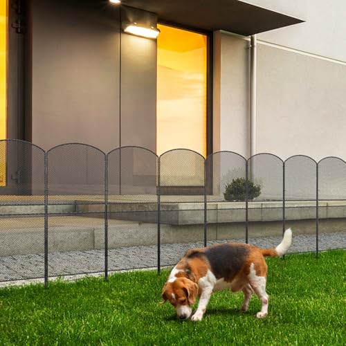 Mesh Decorative Garden Fence 10 Pack, 38.5in x 10ft Rustproof Metal Wire Panel R680854