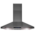 36" Island Range Hood Black Stainless Steel H423