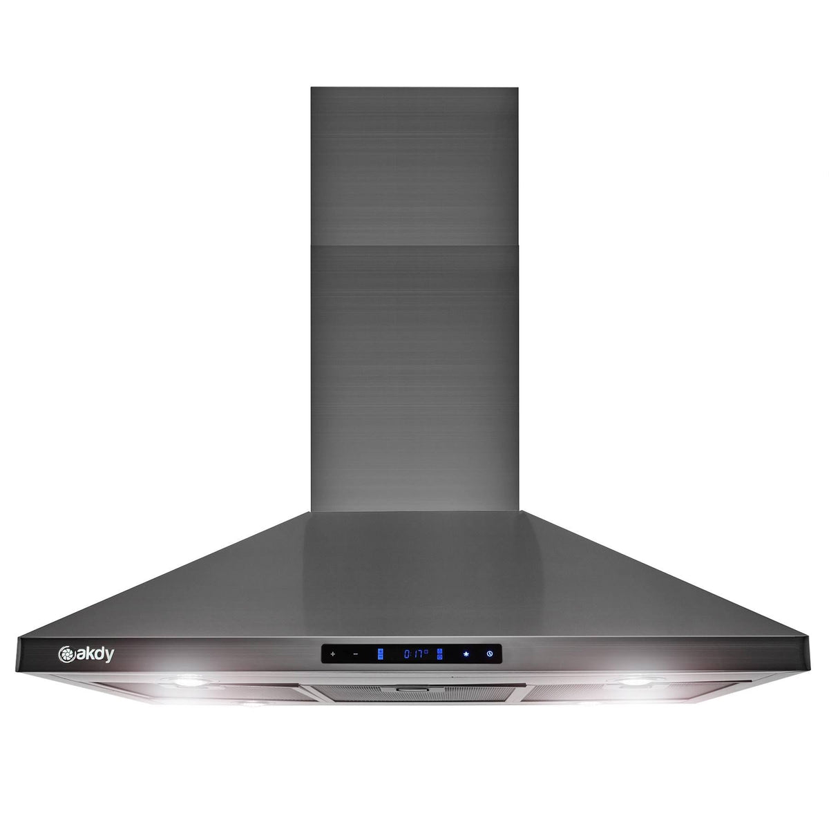 36" Island Range Hood Black Stainless Steel H423