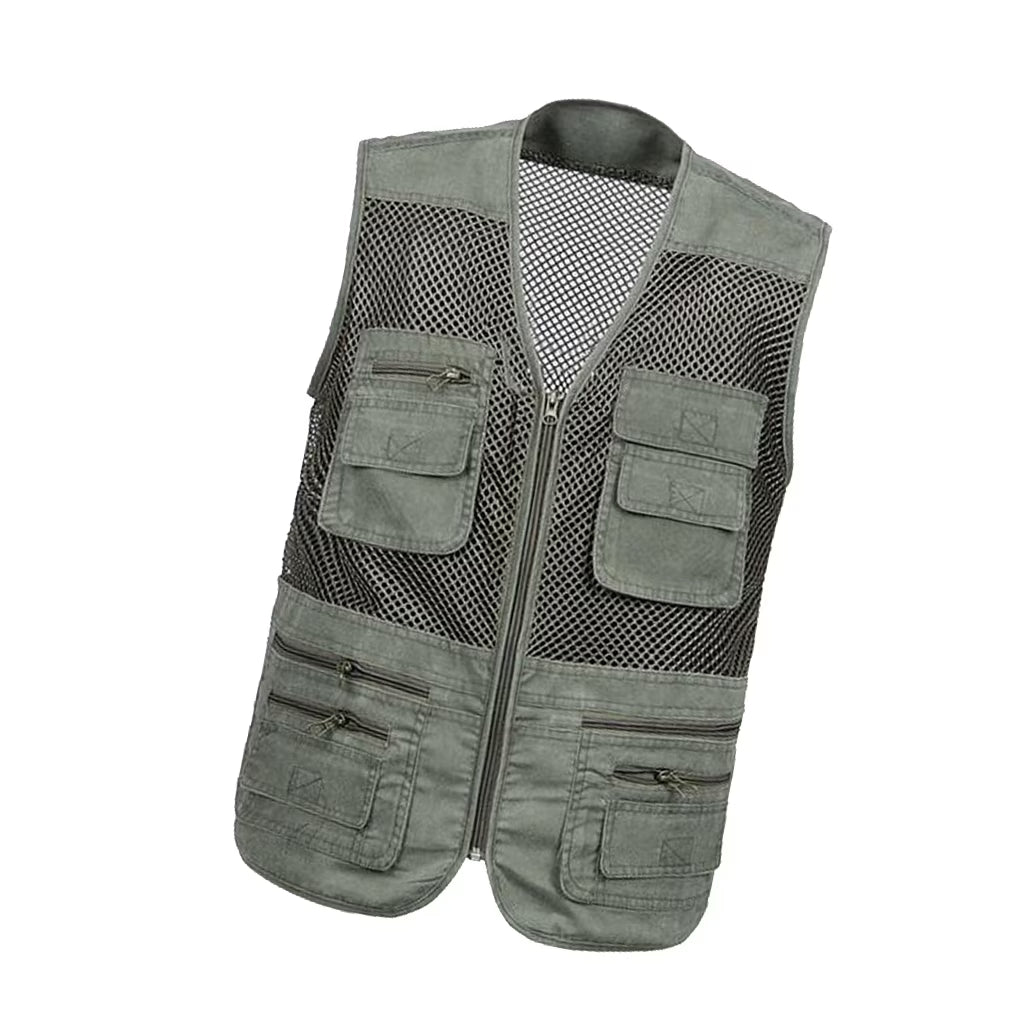 Men Utility Fly Fishing Vest Jacket 4XL I3317
