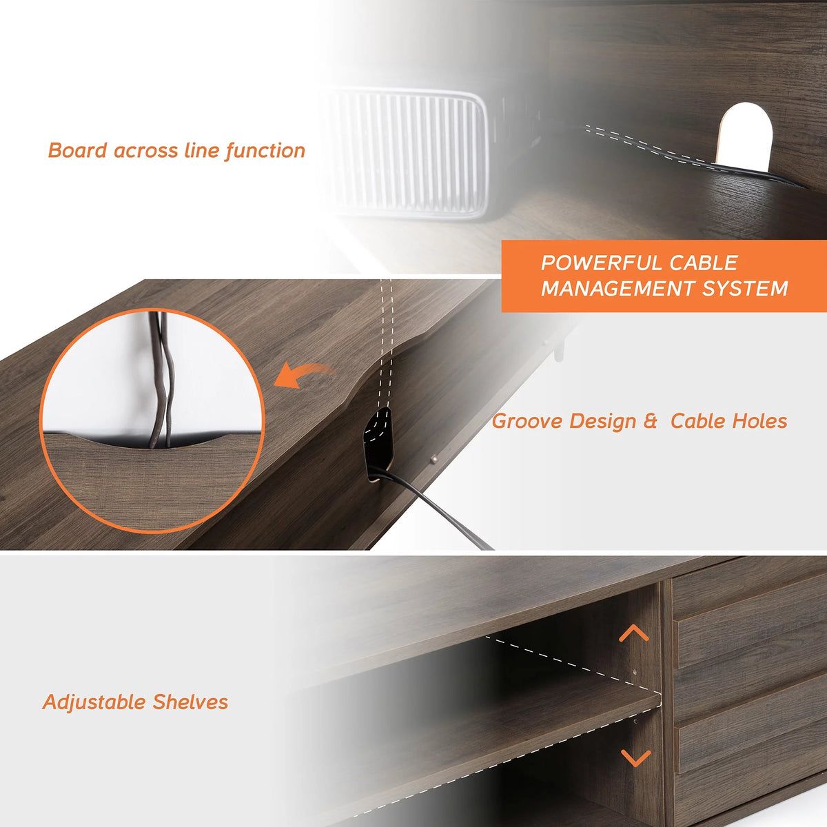 Brown TV Stand with 2 Doors V484688
