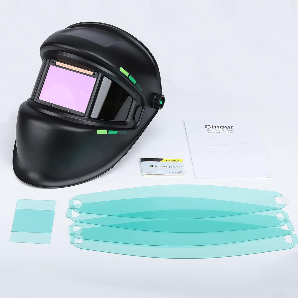 Welding Helmet Solar Auto Darkening 4 Arc Sensors Shade 3/5-9/9-13 Pack of 2 E169763