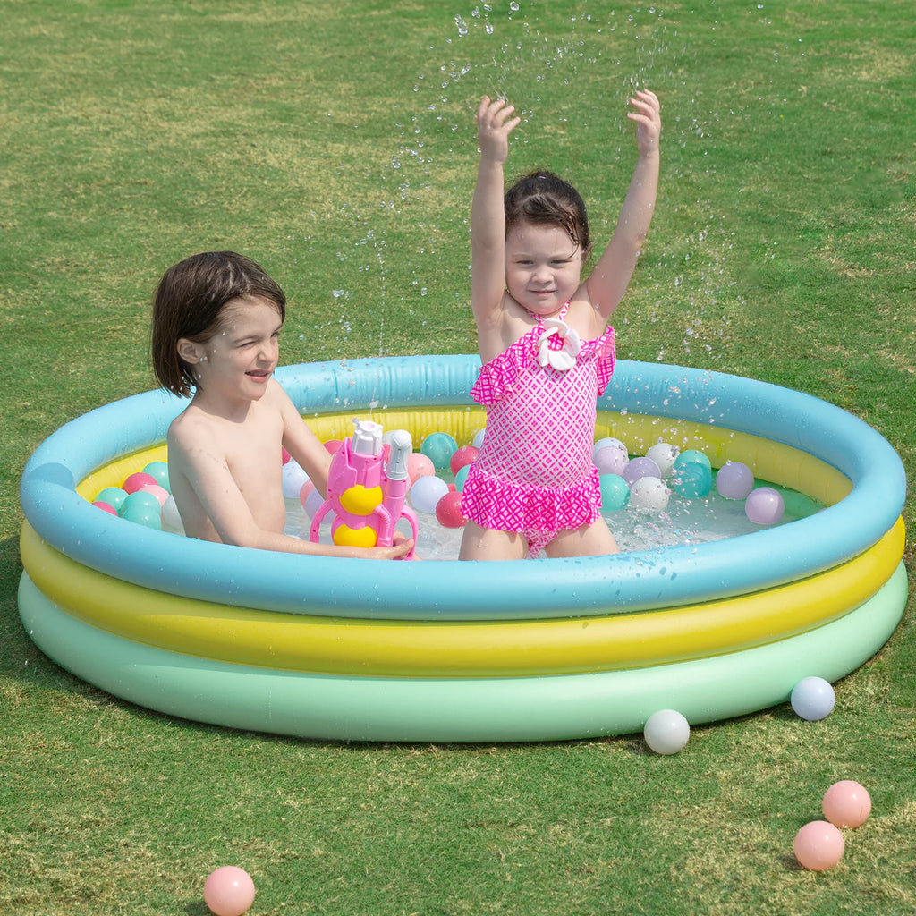 59'' x 13'' Inflatable 3 Rings Round Kiddie Pool M509