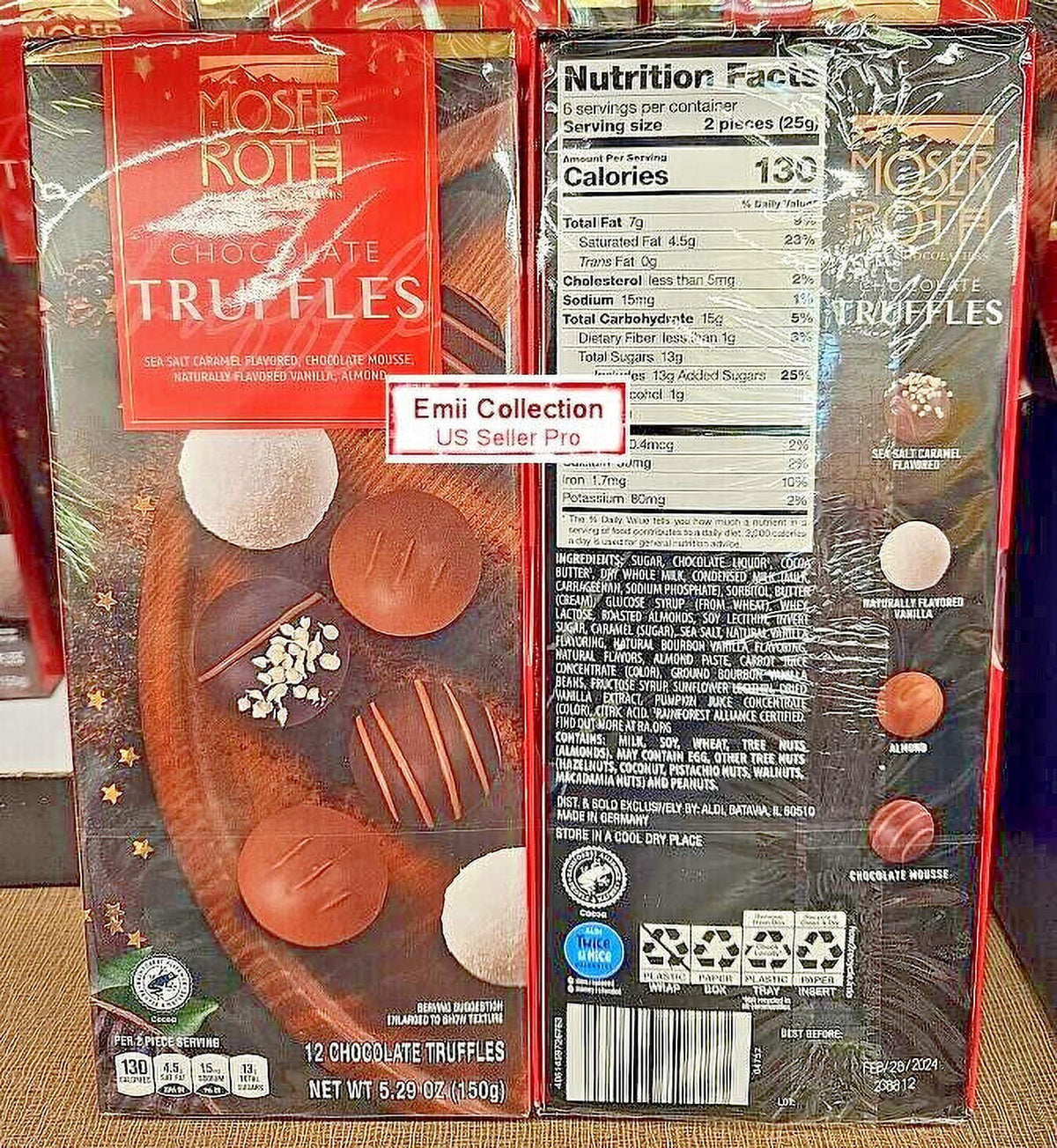 Winter Red 12 Chocolate Truffles 5.29oz 150g 2 Boxes I91622