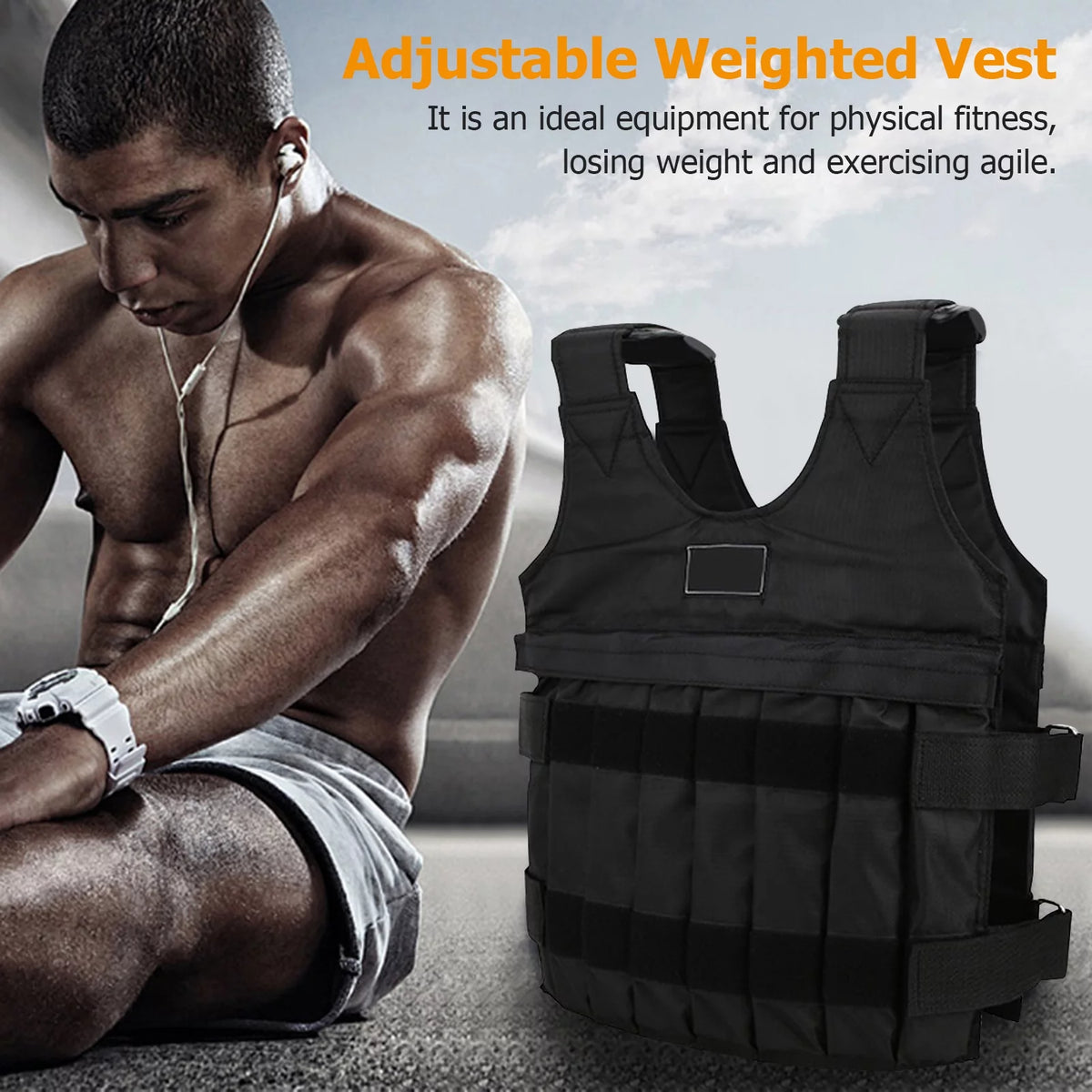 44 lb Adjustable Breathable Weighted Vest E16021